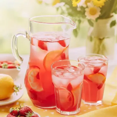 Strawberry Lemonade with Whole Slices of Fruit Recipe